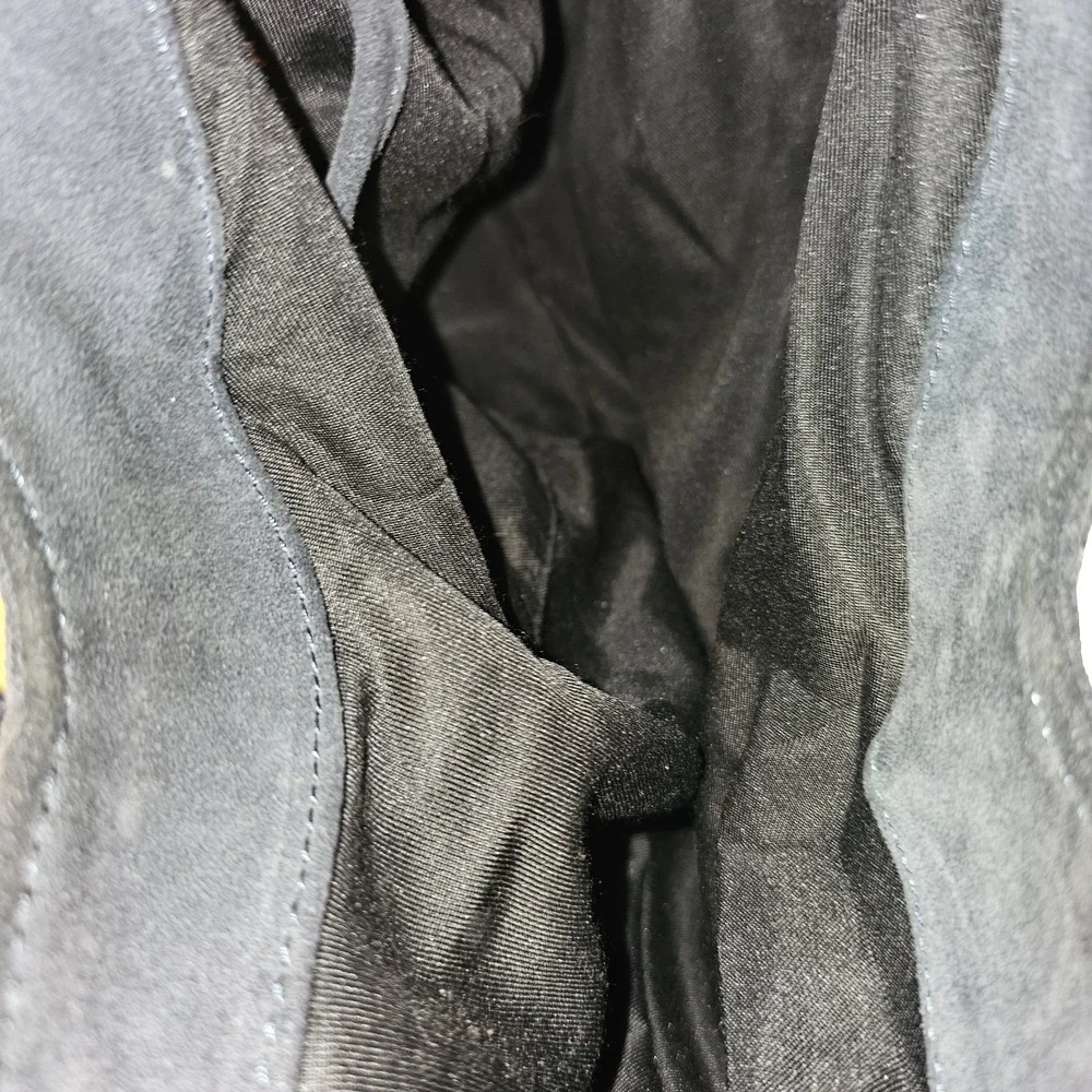 BCBG Generation Suede Large Hobo Bag Fume Gray Magnetic Snap - Picture 11 of 12
